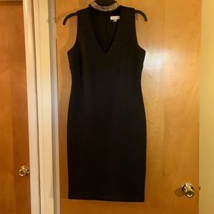 Calvin Klein Dress Black with Gold Studded Collar